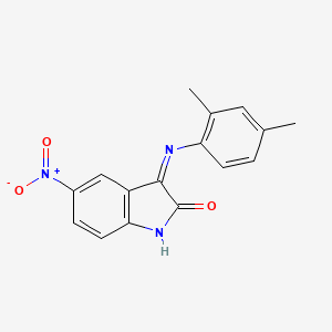 molecular formula C16H13N3O3 B11702675 3-(2,4-Dimethylanilino)-5-nitroindol-2-one 