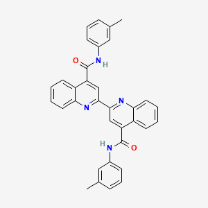 molecular formula C34H26N4O2 B11702705 N4,N4'-Bis(3-methylphenyl)-[2,2'-biquinoline]-4,4'-dicarboxamide 