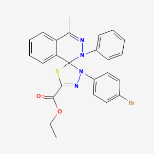 molecular formula C25H21BrN4O2S B11702739 ethyl 3'-(4-bromophenyl)-4-methyl-2-phenyl-2H,3'H-spiro[phthalazine-1,2'-[1,3,4]thiadiazole]-5'-carboxylate 