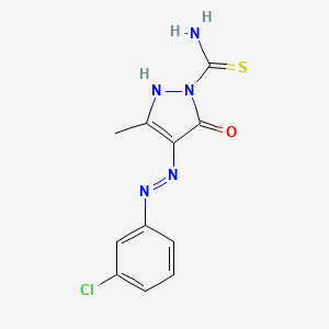 (4E)-4-[(3-chlorophenyl)hydrazono]-3-methyl-5-oxo-4,5-dihydro-1H-pyrazole-1-carbothioamide