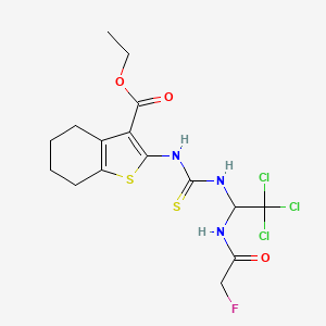 Ethyl 2-[({2,2,2-trichloro-1-[(fluoroacetyl)amino]ethyl}carbamothioyl)amino]-4,5,6,7-tetrahydro-1-benzothiophene-3-carboxylate