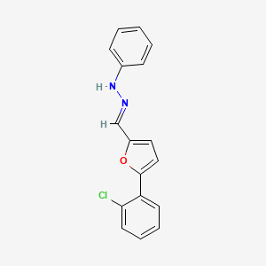 molecular formula C17H13ClN2O B11702843 (1E)-1-{[5-(2-chlorophenyl)furan-2-yl]methylidene}-2-phenylhydrazine 