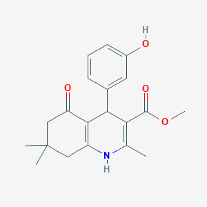 molecular formula C20H23NO4 B11702847 Methyl 4-(3-hydroxyphenyl)-2,7,7-trimethyl-5-oxo-1,4,5,6,7,8-hexahydroquinoline-3-carboxylate 