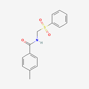 molecular formula C15H15NO3S B11702877 4-methyl-N-[(phenylsulfonyl)methyl]benzamide 