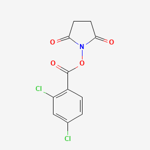 molecular formula C11H7Cl2NO4 B11702879 1-{[(2,4-Dichlorophenyl)carbonyl]oxy}pyrrolidine-2,5-dione 