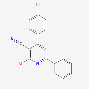 molecular formula C19H13ClN2O B11702895 4-(4-Chlorophenyl)-2-methoxy-6-phenylpyridine-3-carbonitrile 