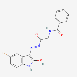 N-(5-Bromo-2-oxo-1,2-dihydro-indol-3-ylidene-hydrazinocarbonylmethyl)-benzamide