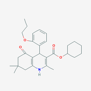 Cyclohexyl 2,7,7-trimethyl-5-oxo-4-(2-propoxyphenyl)-1,4,5,6,7,8-hexahydroquinoline-3-carboxylate