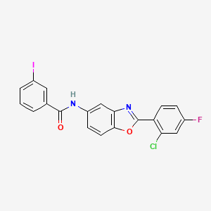 N-[2-(2-chloro-4-fluorophenyl)-1,3-benzoxazol-5-yl]-3-iodobenzamide