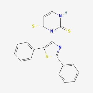 molecular formula C19H13N3S3 B11702998 3-(2,5-diphenyl-1,3-thiazol-4-yl)-2-sulfanylpyrimidine-4(3H)-thione 