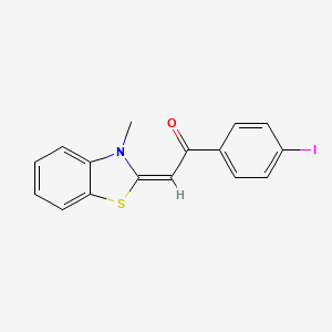 molecular formula C16H12INOS B11703025 (2E)-1-(4-iodophenyl)-2-(3-methyl-1,3-benzothiazol-2(3H)-ylidene)ethanone 