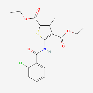 molecular formula C18H18ClNO5S B11703041 Diethyl 5-((2-chlorobenzoyl)amino)-3-methyl-2,4-thiophenedicarboxylate 