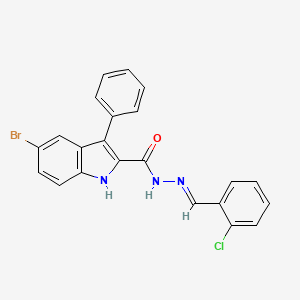 molecular formula C22H15BrClN3O B11703055 5-bromo-N'-[(E)-(2-chlorophenyl)methylidene]-3-phenyl-1H-indole-2-carbohydrazide 