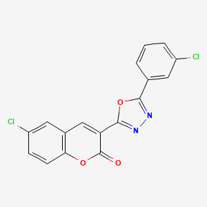 molecular formula C17H8Cl2N2O3 B11703056 6-chloro-3-[5-(3-chlorophenyl)-1,3,4-oxadiazol-2-yl]-2H-chromen-2-one 