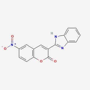 molecular formula C16H9N3O4 B11703059 3-(1H-benzimidazol-2-yl)-6-nitro-2H-chromen-2-one 