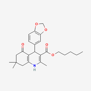 Pentyl 4-(1,3-benzodioxol-5-yl)-2,7,7-trimethyl-5-oxo-1,4,5,6,7,8-hexahydroquinoline-3-carboxylate