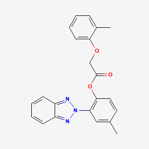 molecular formula C22H19N3O3 B11703086 [2-(benzotriazol-2-yl)-4-methylphenyl] 2-(2-methylphenoxy)acetate 