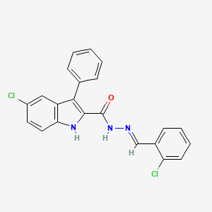 5-chloro-N'-[(E)-(2-chlorophenyl)methylidene]-3-phenyl-1H-indole-2-carbohydrazide