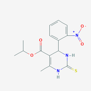 molecular formula C15H17N3O4S B11703131 Propan-2-yl 6-methyl-4-(2-nitrophenyl)-2-thioxo-1,2,3,4-tetrahydropyrimidine-5-carboxylate 