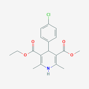 molecular formula C18H20ClNO4 B11703163 Ethyl methyl 4-(4-chlorophenyl)-2,6-dimethyl-1,4-dihydropyridine-3,5-dicarboxylate 