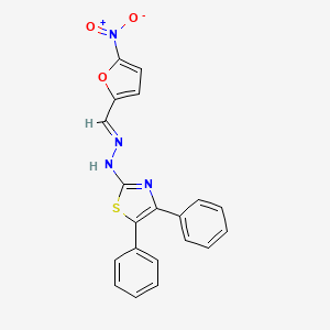 2-{(2E)-2-[(5-nitrofuran-2-yl)methylidene]hydrazinyl}-4,5-diphenyl-1,3-thiazole