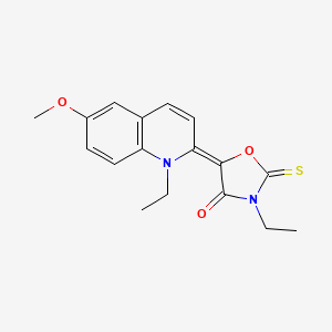 molecular formula C17H18N2O3S B11703195 (5E)-3-ethyl-5-(1-ethyl-6-methoxyquinolin-2(1H)-ylidene)-2-thioxo-1,3-oxazolidin-4-one 