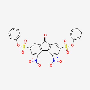 molecular formula C25H14N2O11S2 B11703201 diphenyl 4,5-dinitro-9-oxo-9H-fluorene-2,7-disulfonate 