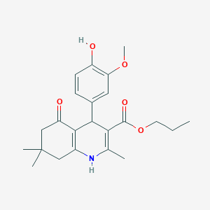 Propyl 4-(4-hydroxy-3-methoxyphenyl)-2,7,7-trimethyl-5-oxo-1,4,5,6,7,8-hexahydroquinoline-3-carboxylate