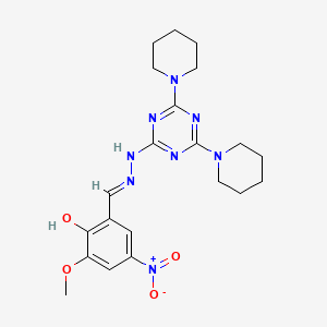 2-[(E)-{2-[4,6-di(piperidin-1-yl)-1,3,5-triazin-2-yl]hydrazinylidene}methyl]-6-methoxy-4-nitrophenol