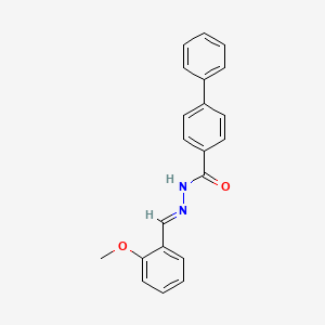 molecular formula C21H18N2O2 B11703424 N'-[(1E)-(2-methoxyphenyl)methylene]-1,1'-biphenyl-4-carbohydrazide 