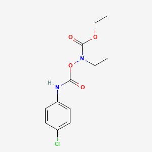 molecular formula C12H15ClN2O4 B11703427 Ethyl ({[(4-chlorophenyl)amino]carbonyl}oxy)ethylcarbamate 