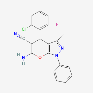 6-Amino-4-(2-chloro-6-fluorophenyl)-3-methyl-1-phenyl-1,4-dihydropyrano[2,3-c]pyrazole-5-carbonitrile