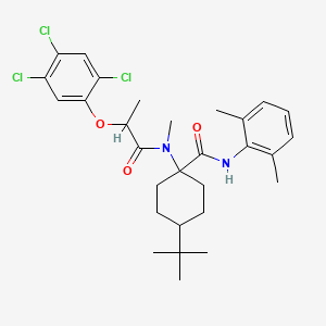 molecular formula C29H37Cl3N2O3 B11703440 4-tert-butyl-N-(2,6-dimethylphenyl)-1-{methyl[2-(2,4,5-trichlorophenoxy)propanoyl]amino}cyclohexanecarboxamide 