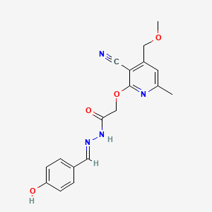 2-{[3-cyano-4-(methoxymethyl)-6-methyl-2-pyridinyl]oxy}-N'-(4-hydroxybenzylidene)acetohydrazide