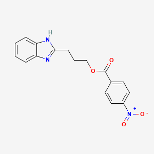 molecular formula C17H15N3O4 B11703476 3-(1H-benzimidazol-2-yl)propyl 4-nitrobenzoate CAS No. 313524-34-4