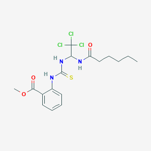 Methyl 2-[({[2,2,2-trichloro-1-(hexanoylamino)ethyl]amino}carbothioyl)amino]benzoate