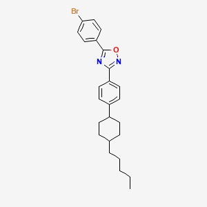 molecular formula C25H29BrN2O B11703503 5-(4-Bromophenyl)-3-[4-(4-pentylcyclohexyl)phenyl]-1,2,4-oxadiazole 