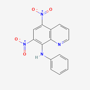 molecular formula C15H10N4O4 B11703523 5,7-dinitro-N-phenylquinolin-8-amine 