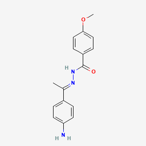 molecular formula C16H17N3O2 B11703537 N'-[(1E)-1-(4-aminophenyl)ethylidene]-4-methoxybenzohydrazide 