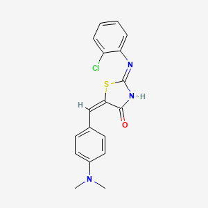 molecular formula C18H16ClN3OS B11703590 (5E)-2-[(2-chlorophenyl)amino]-5-[4-(dimethylamino)benzylidene]-1,3-thiazol-4(5H)-one 