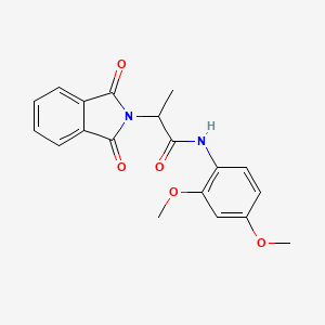 molecular formula C19H18N2O5 B11703607 N-(2,4-dimethoxyphenyl)-2-(1,3-dioxo-1,3-dihydro-2H-isoindol-2-yl)propanamide 