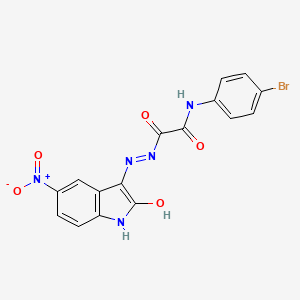 N-(4-Bromophenyl)-1-{N'-[(3E)-5-nitro-2-oxo-2,3-dihydro-1H-indol-3-ylidene]hydrazinecarbonyl}formamide