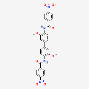 molecular formula C28H22N4O8 B11703625 N,N'-(3,3'-dimethoxybiphenyl-4,4'-diyl)bis(4-nitrobenzamide) 