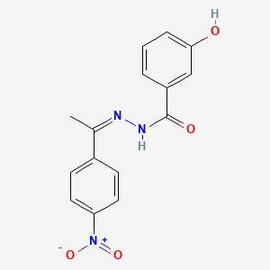 molecular formula C15H13N3O4 B11703654 3-hydroxy-N'-[(1Z)-1-(4-nitrophenyl)ethylidene]benzohydrazide 