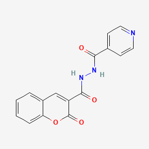 molecular formula C16H11N3O4 B11703662 N'-(2-oxo-2H-chromene-3-carbonyl)pyridine-4-carbohydrazide 