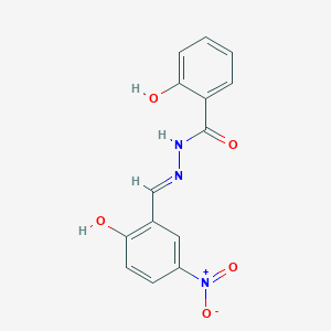 molecular formula C14H11N3O5 B11703675 2-hydroxy-N'-[(E)-(2-hydroxy-5-nitrophenyl)methylidene]benzohydrazide 