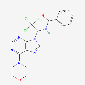 molecular formula C18H17Cl3N6O2 B11703692 N-{2,2,2-trichloro-1-[6-(morpholin-4-yl)-9H-purin-9-yl]ethyl}benzamide 