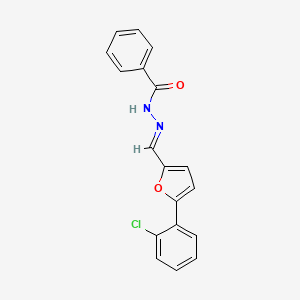 molecular formula C18H13ClN2O2 B11703727 N'-{(E)-[5-(2-chlorophenyl)furan-2-yl]methylidene}benzohydrazide 