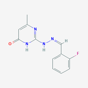 2-[(2Z)-2-(2-fluorobenzylidene)hydrazinyl]-6-methylpyrimidin-4-ol