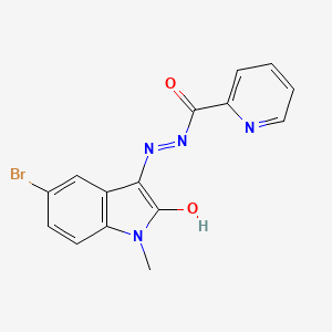 N'-[(3Z)-5-bromo-1-methyl-2-oxo-1,2-dihydro-3H-indol-3-ylidene]pyridine-2-carbohydrazide